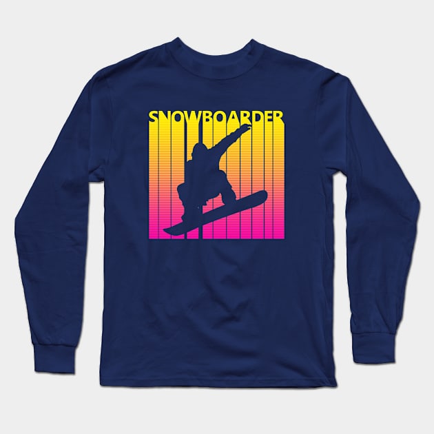 Vintage Retro Snowboarding Gift Long Sleeve T-Shirt by GWENT